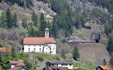 Blick vom Wattingertunnel auf die Kirche und den Mhletunnel (Wassen 06.05.2016)