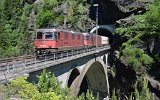 Ein Gterzug auf der oberen Meienreussbrcke am 10.06.2016